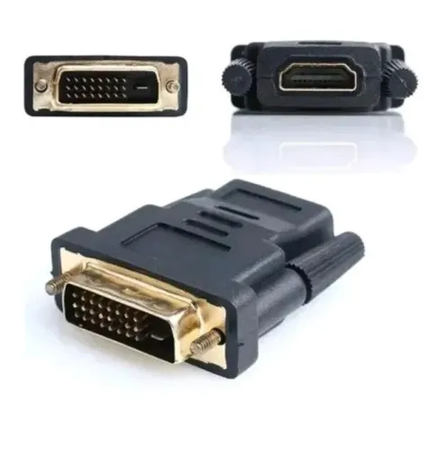 Adaptador de Vídeo DVI Macho 24+1 Pinos para Hdmi Fêmea