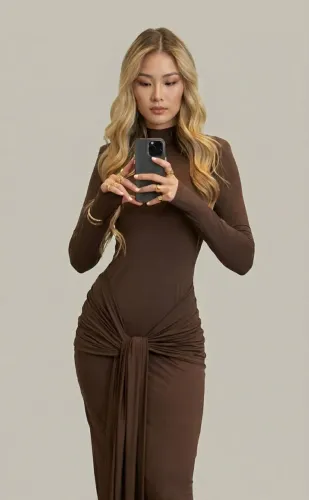 Vestido Marrom Café - Das Modelos Mais Famosas do Brasil