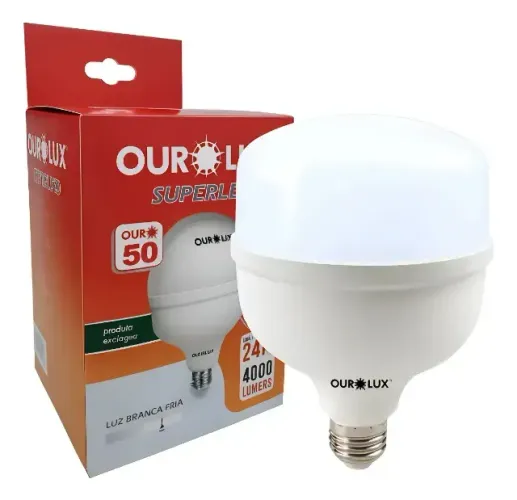 Lâmpada Led 50w Forte Alta Potência Branco Frio 6500k E27 - OUROLUX