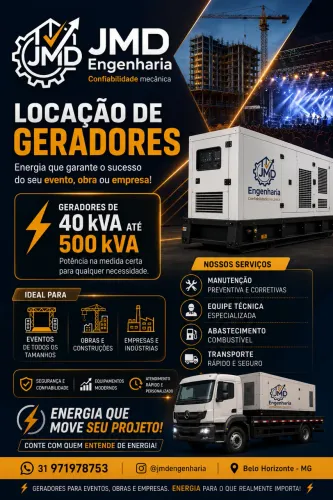 LOCAÇÃO DE GERADORES | 40 a 500 kVA