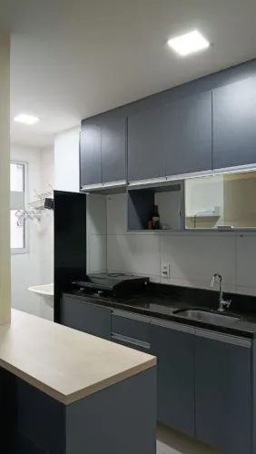 Apartamento com dois quartos suítes e área de lazer completa.