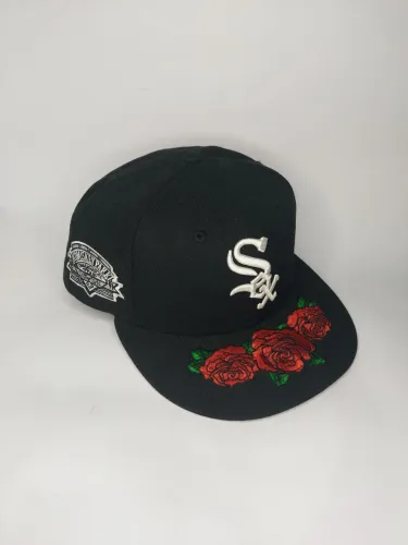 Boné Chicago White Sox preto  - New Era - 59fifty  - Baseball - coopertown  - floral