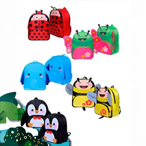 Mochila Infantil Personagens Bichinhos Escolar