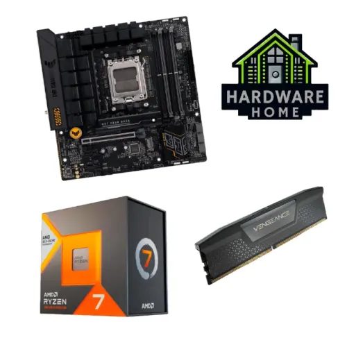 Kit Gamer AM5, Placa-Mãe B650M-E ASUS TUF Gaming, Ryzen 7 7800X3D, DDR5 16GB 5200MHz CL40