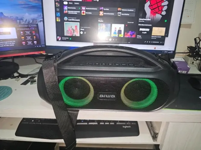 Caixa De Som Boombox Aws-bbs-02-a Bluetooth Aiwa Preto