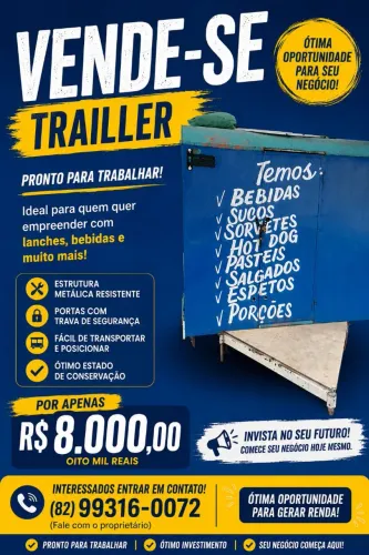 Vendo esse treiller, fácil pra trasportar de lugar