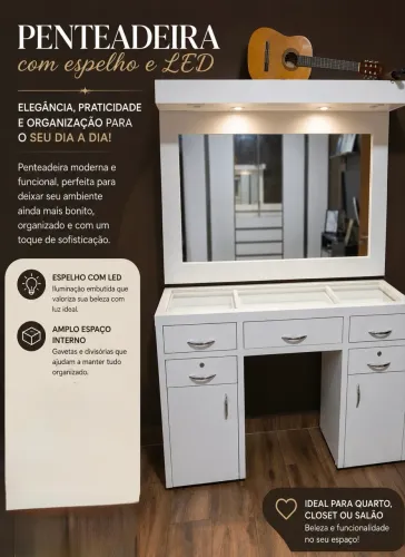 Penteadeira com espelho led