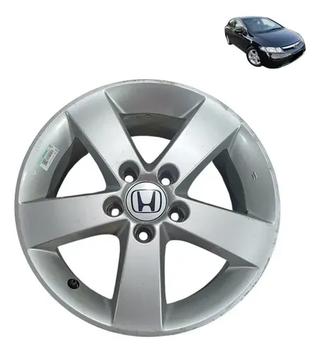 Roda Liga Leve Honda Civic Aro 16 5 Furos 2008 2010 Prata Prata