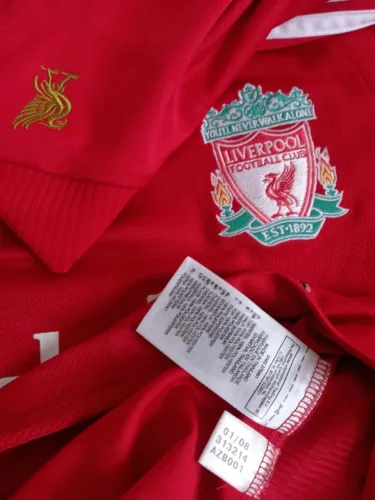 camisa do liverpool football club, original adidas 2008, tam. l, 56x75 cm. futebol inglês.