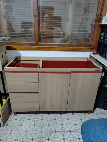 Conjunto de Cozinha: Balcão para Pia + Armário Aéreo