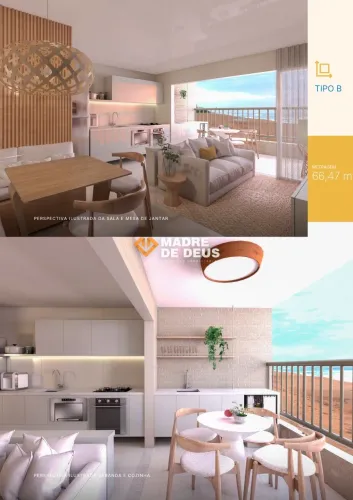 Apartamento à venda no Condomínio Beach Way Riviera - 66,47 m²