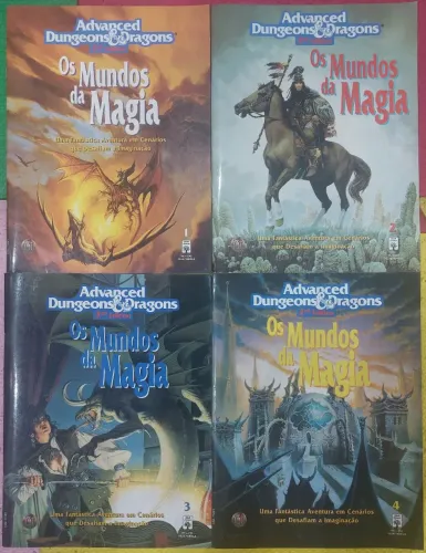4 revistas dungeons e dragons os mundos da magia ed. Abril 2a ed. RPG anos 90 marvel dc