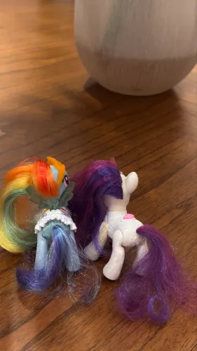 Kit 2 Pôneis My Little Pony Customizadas com Glitter - Rarity + Rainbow Dash