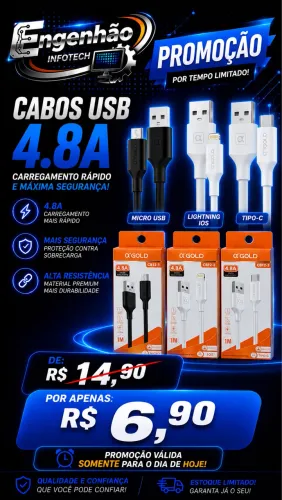 Cabo para celular iPhone Samsung xiaomi Lg