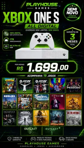 Xbox One S lotado de jogos