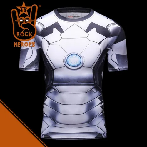 Camisa de Compressão Máquina de Combate Rashguard Elastano Manga Curta