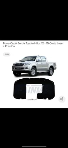 Forro Capô Borda Hilux 12/15 c/ presilha