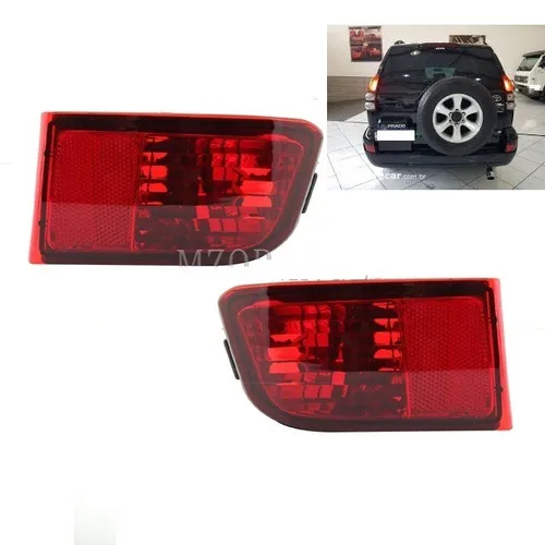 Par Refletor Olho de Gato Parachoque Traseiro Toyota Land Cruiser Prado