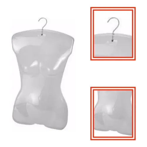 Cabide corpo silhueta feminina pvc (10 cabides - lote)