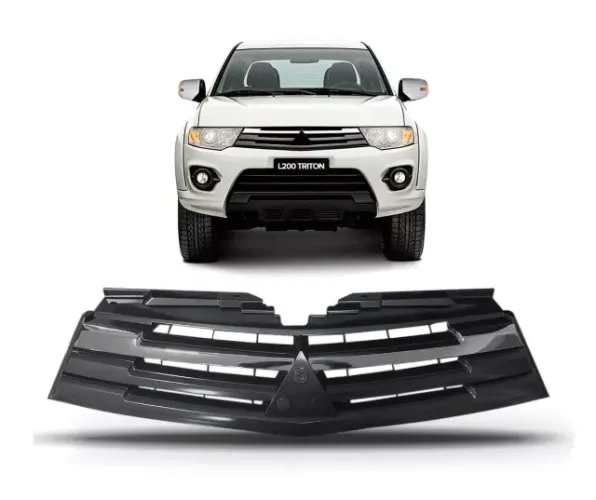 Grade Radiador L200 Triton Hpe Cinza Friso Cromado 2015 2016