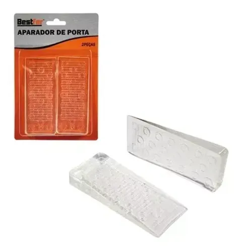 Aparador Peso de Porta Silicone Transparente 2pcs - Bestfer