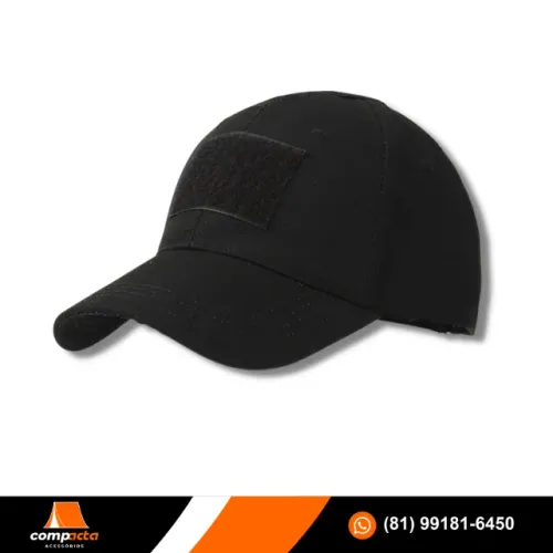 Boné esportivo preto com velcro