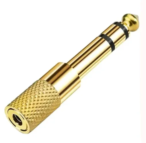 Adaptador Plug P10 P2 P10 Jacho Macho Fêmea  Estéreo Microfone Fone Amplificador <br>