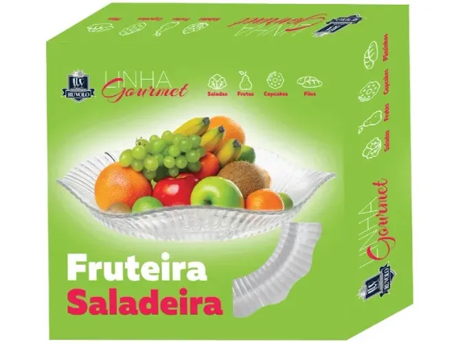 Fruteira e Saladeira de Vidro Ruvolo Gourmet