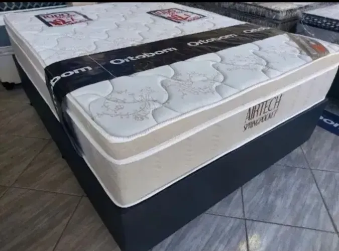 Cama box casal ortobom ( base preta )