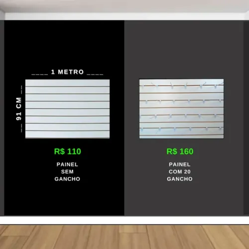 Painel expositor 1 metro X 91 CM altura (canaletado) Novo.