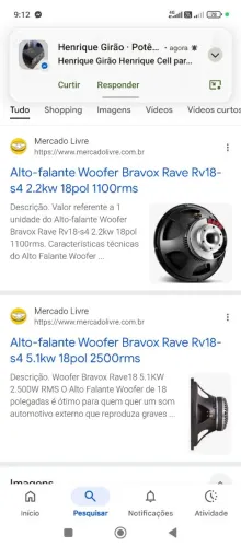 Caixa de grave de 18 polegadas de 2200W valor 700 reais. Falar com Eduardo *88