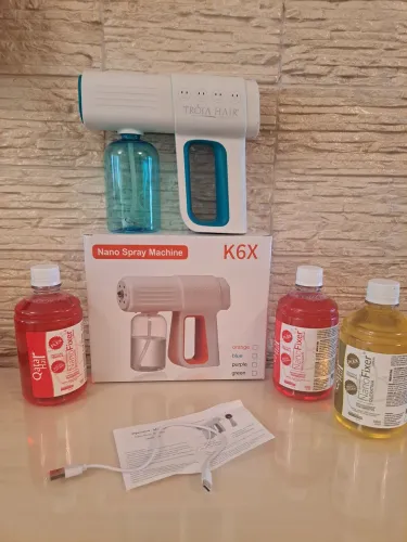 Máquina de Spray Nano para Cabelo Troia Hair K6X + 3 Nano Fixer