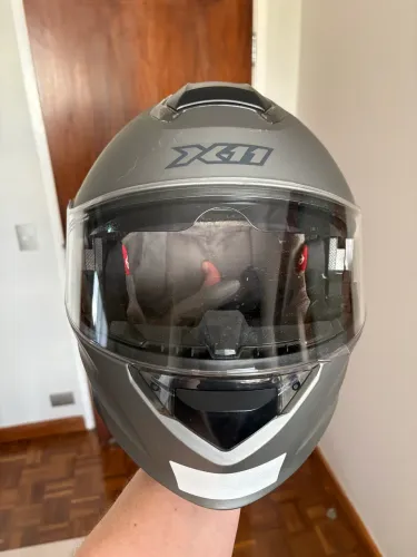 Capacete X11 cinza escamoteavel turner tamanho 62 
