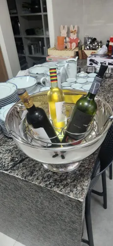 CHAMPANHEIRA de PRATA banhada p/ Champanhes ou Vinhos