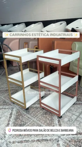 Carrinho Auxiliar industrial para salão e estética
