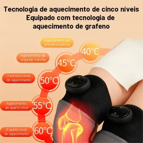 Massageador Eletrico de joelho Vibração Fisioterapia Ombro Alívio Dor Articulaç