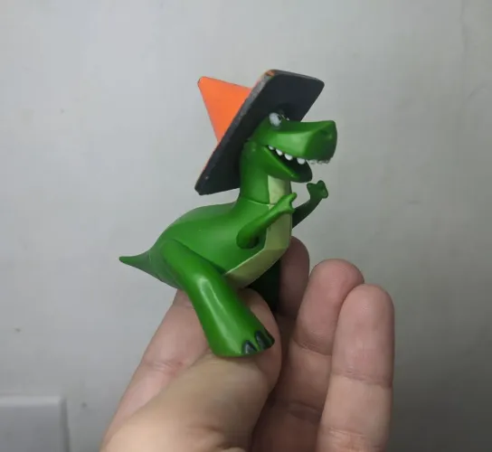 Boneco Miniatura do Rex de Toy Story - Edição Exclusiva com Cone de Trânsito!