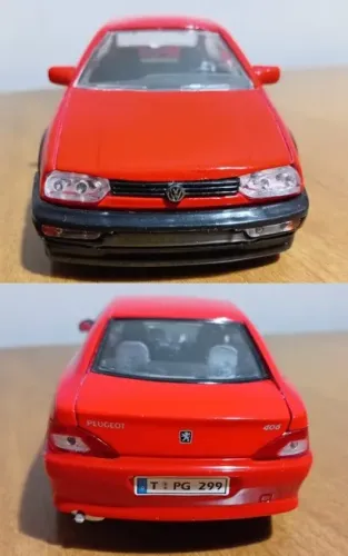 Miniatura 1:24 Golf + Peugeot 406