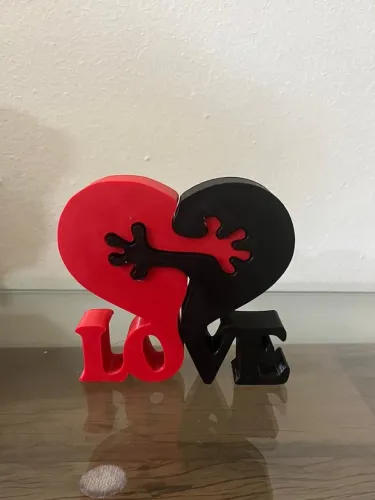 Escultura Decorativa Coração Love