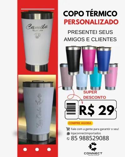 Copo térmico para presentear