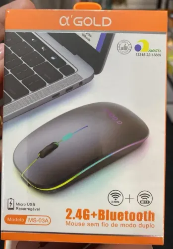 Mouse Bluetooth Sem Fio Wireless Recarregável 2 Em 1 -Agold Ms03a -Loja Coimbra Entregamos