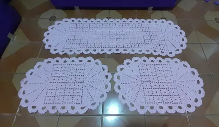 Crochê Jogo de cozinha com 3 peça