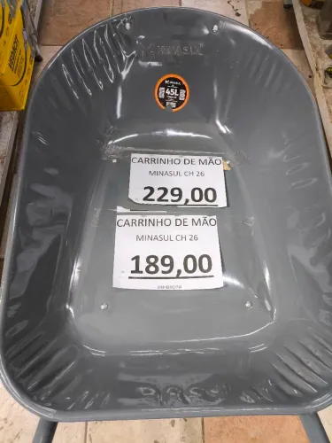 Carrinho Mão 45L. R$189,00un Pix