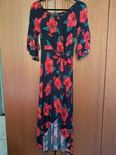 Vestido cropped farm ciganinha P floral