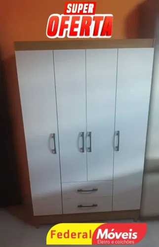 Guarda Roupa com 4 Portas e 2 Gavetas Novo - Qualidade e Funcionalidade!