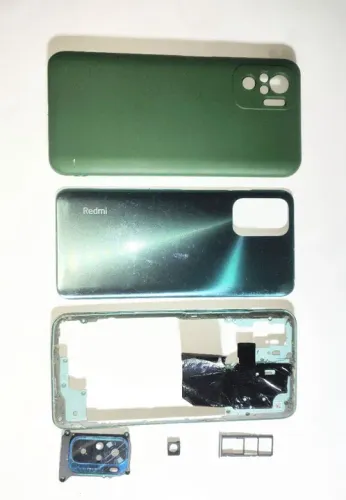 Kit traseira tampa + lente das câmeras + bandeja sim card + capinha XIAOMI REDMI Note 10