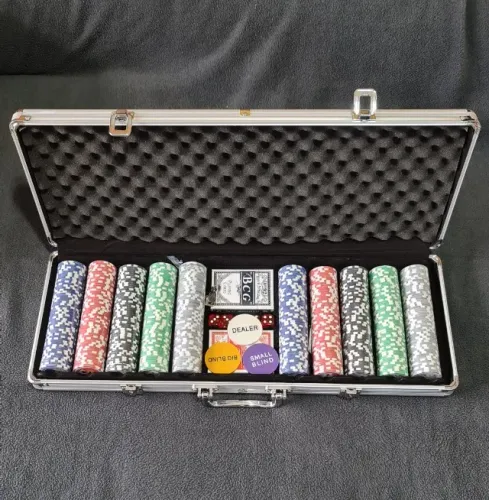 Maleta 500 fichas Numeradas Poker Completa Lacrada