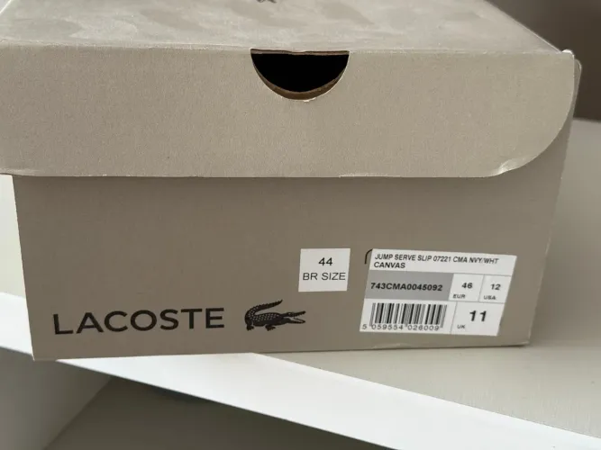 Tênis Lacoste Jump Serve Slip Canvas - 44 BR