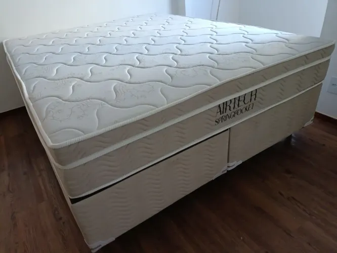 Cama box Queen size Ortobom 158x198 bege 