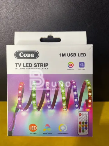 Fita LED RGB 1M USB com Controle Remoto - 16 Cores